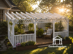 Träpergola för trädgården