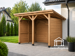 Wooden Waste Bin Shelter