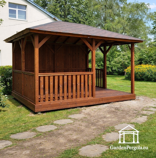 3x4m Trädgårdspaviljong i Trä