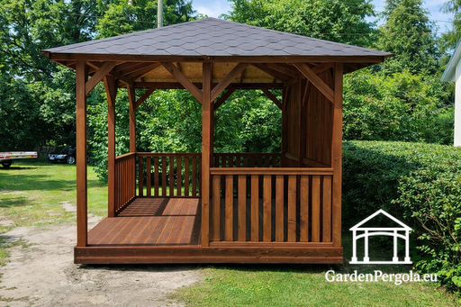 3x4m Trädgårdspaviljong i Trä