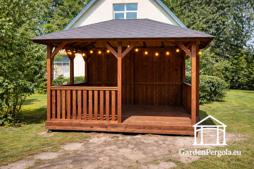 3x4m Koka Dārza Lapene