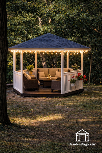 6sided White gazebo