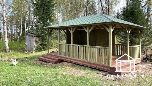 Stora träpaviljonger