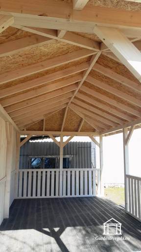 4x6m white gazebo with dark gray floor