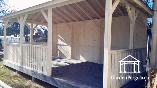4x6m white gazebo with dark gray floor