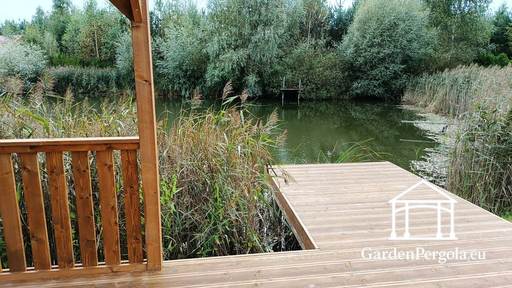  3x4 m wooden gazebo with a spacious 4x4 m terrace