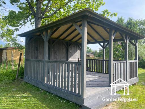 Standart 4x4.5m gazebo dark gray