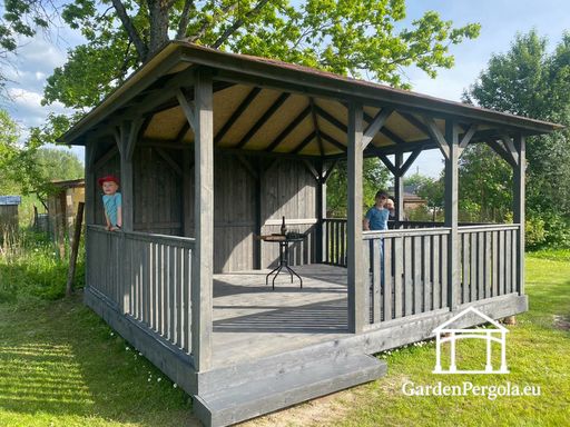 Standart 4x4.5m gazebo dark gray