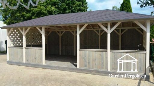 4m x 8m garden shed with window panes