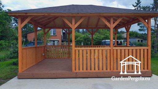4 m × 6 m gazebo in amber color