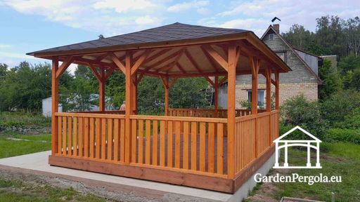 4 m × 6 m gazebo in amber color