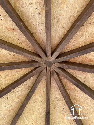 Six-Sided Wooden Garden Gazebo with Shingle Roof