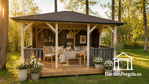 4x4.5 m Wooden Garden Gazebo — Cozy and Durable Garden ..
