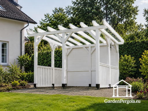 3x3 m Weiße Holz-Gartenpergola ohne Boden — Holzpergola..