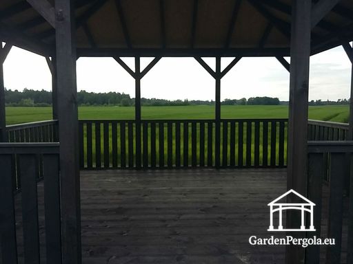 4x4.5 m Dark Grey Wooden Garden Gazebo