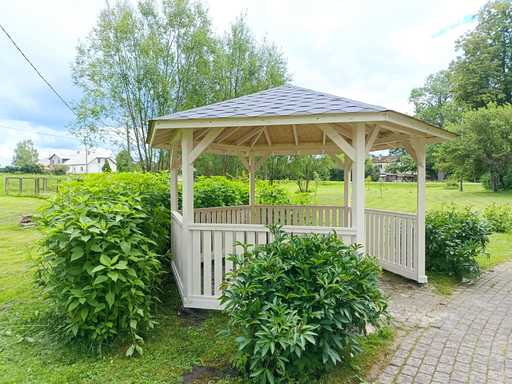 Sechseckiges Holzpavillon — gemütliches Gartenpavillon ..