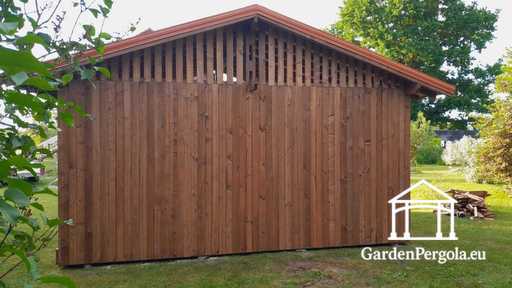 4x6 m Brown Wooden Garden Gazebo