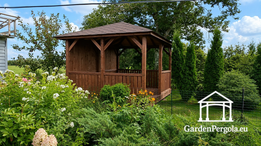 3x4 m Wooden Gazebo — Cozy Garden Gazebo with Floor and..
