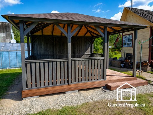 4x4.5 m wooden garden gazebo