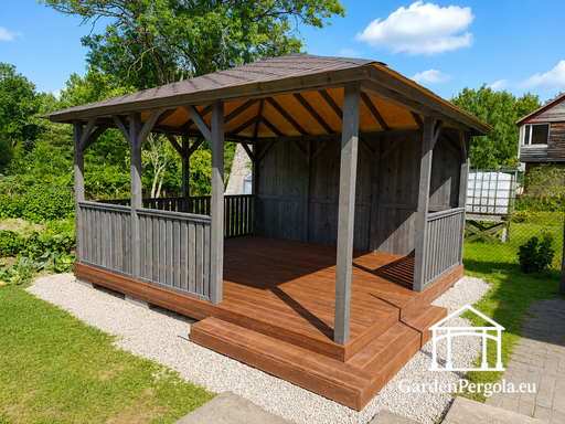 4x4.5 m wooden garden gazebo