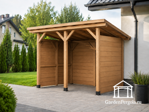 Wooden Waste Bin Shelter
