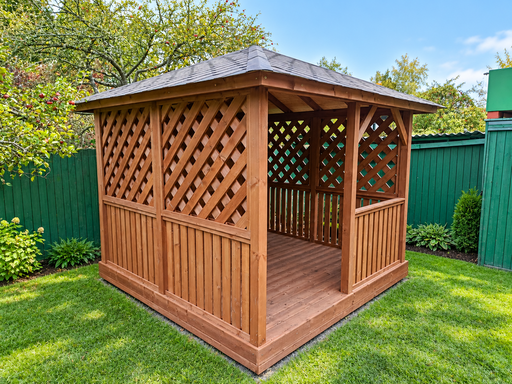 Neueste Arbeit – 3x3 m Holz-Gartenpavillon mit Boden - 1