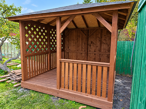 Neueste Arbeit – 3x3 m Holz-Gartenpavillon mit Boden - 3