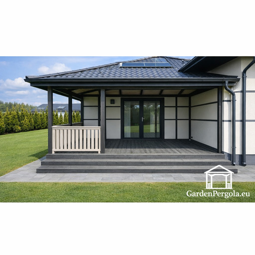 Nojume 4x6m tumši pelēka ar metāla jumtu.