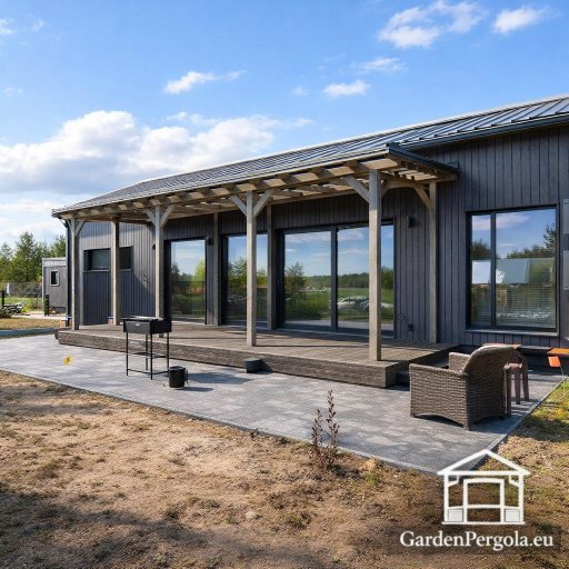 Piebūve 3x10m ar polikarbonāta jumtu